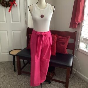 bright fuchsia pink straight leg bow pants vguc